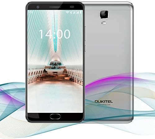 OUKITEL OK6000 Plus Unlocked Cell Phones, 5.5" Full HD 6080mAh Big Battery Unlocked Smartphones, 4GB RAM + 64GB ROM Dual SIM Android 7.0 Octa Core Unlocked Phones Fingerprint-Grey
