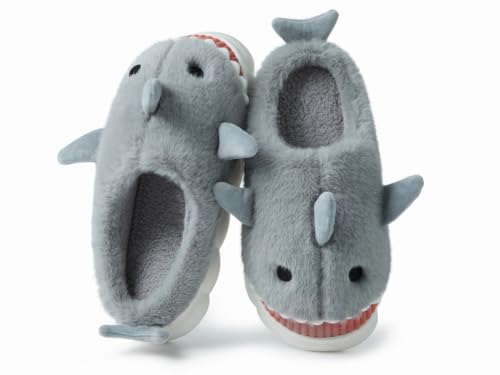 Coswind Zapatillas de Vaca Mujer Hombre Casa Casual Invierno Cómodas Felpa Peludas on Cloud Antideslizantes Suela Divertidas Pantuflas Gris 270