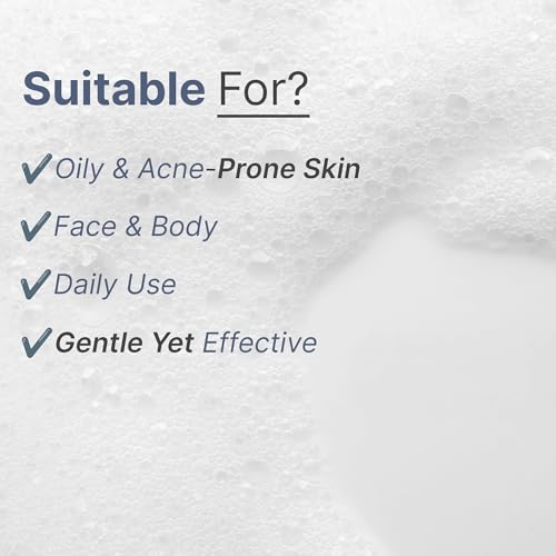 Image of WildOak 2.5% Benzoyl Peroxide Acne Face Body Wash | 300ml | Kills 99.99% Acne Germs | Fights Severe Bacne | Unclogs Pores & Prevents Breakouts | Scientifically Proven Non-Drying Formula