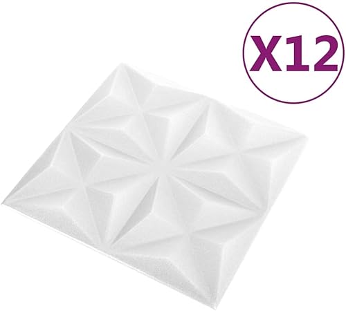 Miniatura 2 de 3D Wall Panels 12 pcs 19.7"x19.7" Origami White 32.3 ft?,1.1 KG,340586