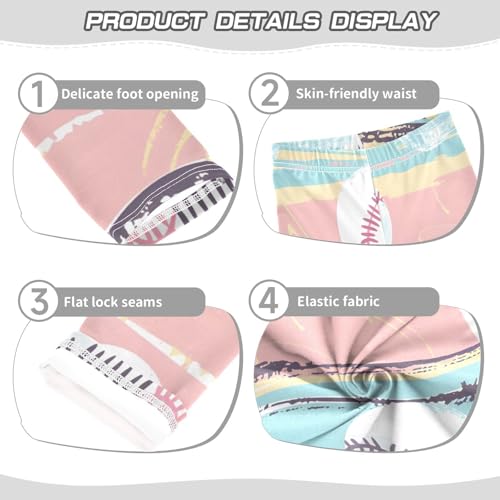 Bolaz Toddler Girls Leggings Printed Yoga Pants Leggings Softball Theme for Kids3