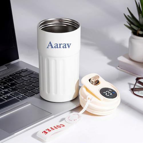 Image of IGP Personalized Smart Temperature Display Tumbler | Same Day Delivery | Custom Name & Motivational Quote Design | LED Touch Display | Birthday & Anniversary Present for Him, Her, Husband & Wife
