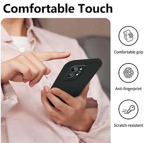 Compatible with Realme GT 2 Pro Case Silicone Liquid Dark Green, Soft Smooth Touch Realme GT 2 Pro Phone Case Silicone Shockproof Thin Cover (Realme GT 2 Pro, Black)