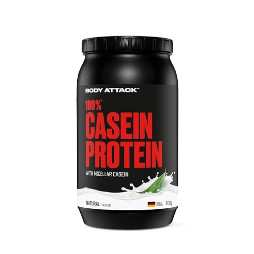 Body Attack 100% Casein Protein, Natural, 900g Eiweißpulver - reich an essentiellen Aminosäuren - Muskelaufbau und Erhalt