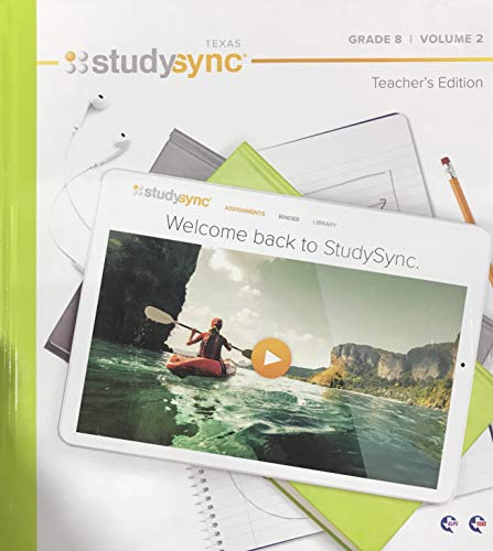 StudySync Grade 8 Volume 2 - Texas Teacher's Ed... 1944695656 Book Cover
