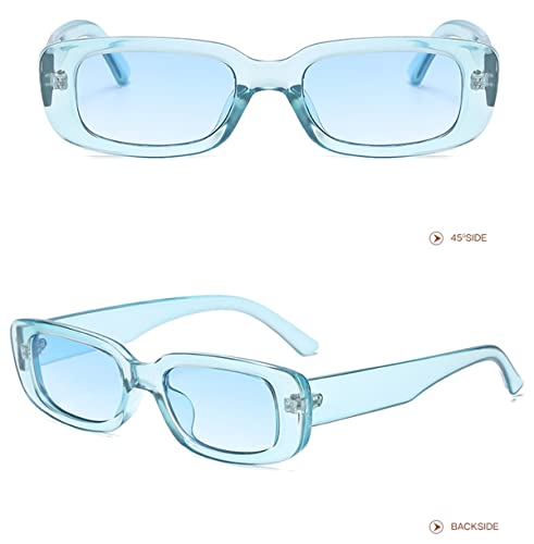 Image of IKANOO Retro Rectangle Sunglasses for Women Men Small Square Frame Trendy Y2K 90's Black Sunglasses