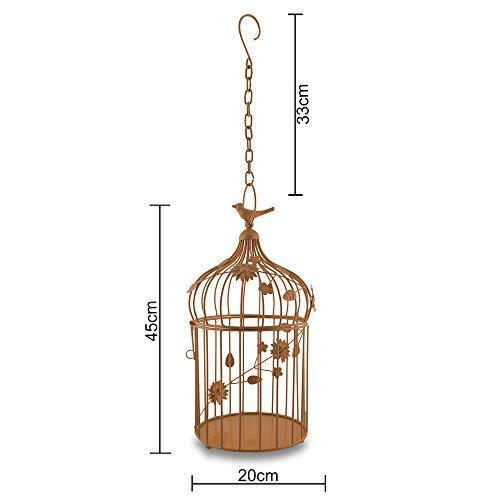 Image of Homesake Decorative Large Copper Hanging Lantern with Floral Vine & Chain, Metal Tealight Candle Holder for Home Decor, Diwali Decoration, Balcony, Living Room, Return Gifts for Pooja