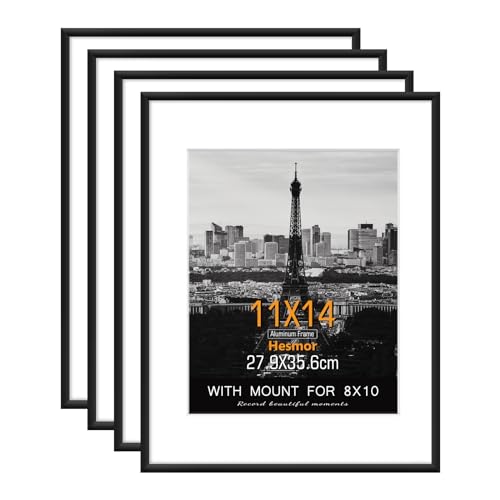 Hesmor Picture Frames 11 x 14 inch Aluminum Acrylic Picture Frame in Black