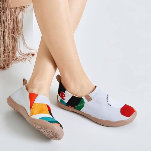 Image of UIN Shoes for Women Slip On Sneakers Comfortable Lightweight Barefoot Travel Art Painted Casual Loafers