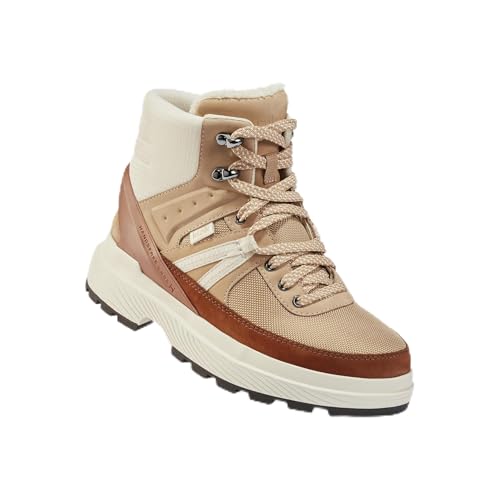 Kizik Sierra Slip On Boots for Women: Durable Rubber Soles for Any Terrain, Winter Snow, Hiking, or Urban Daily Wear - Latte W6