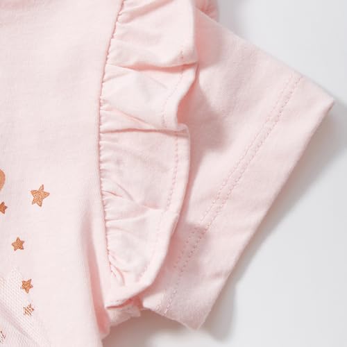 Image of Girls Cotton Long Sleeve Casual Cartoon Appliques Striped Jersey Dresses