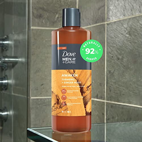 Dove Men + Care Face + Body Wash For Men Awaken Turmeric + Ginger Root 18 Oz 4 Count #TOP6