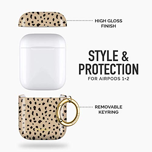 Vandel AirPod Case Cover for Women - Cheetah Apple AirPods Case for EarPods 2nd Generation & 1st Gen Hard Case With Aesthetic Designer Case Keychain, for Girls