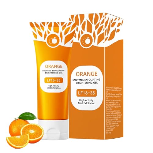 Natürliches Orange Peeling Gel, Orange Enzymes Exfoliating Gel, Porenreiniger Gesicht, Verfeinert das Hautbild und wikt gegen Unreinheiten, Rötungen