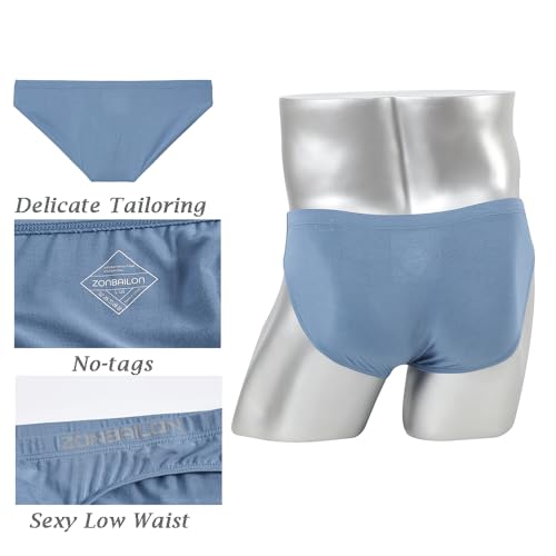 JINSHI Men's Solid and Colorblock Bamboo Viscose Low Rise Briefs - Breathable Comfort Soft Underwear with Contour Pouch Pack3