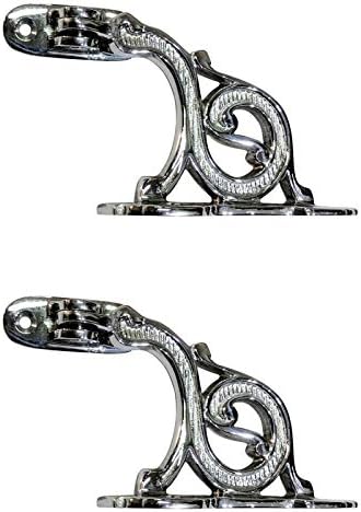 Adonai Hardware Decorative Brass Handrail Bracket (Polished Chrome)- Supplied as 2 Pieces per Pack