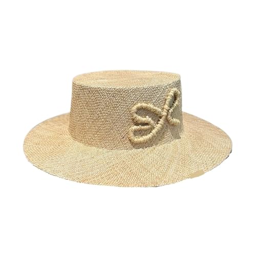 Chapeau de canotier d'été en paille à large bord femmes protection solaire vêtements plage