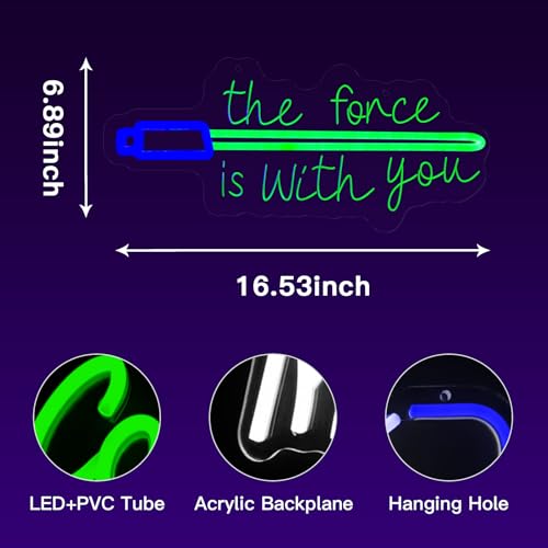 Image of Lightsaber Neon Sign Star Game Wars Decor Poster - 10 Brightness Adjustments Usb Powered, Swords Light Saber Led Lamp Birthday Decorations, Night Light Wall Home Decor Gifts for Men