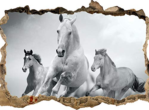 Wandmotiv24 Adesivo da Parete 3D Cavalli in