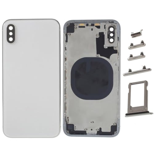 Chassis arriere en vitre pour iPhone X coque de remplacement tiroir SIM blanc