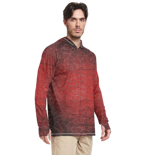 Mens Sun Hoodie Shirts UV Protection Long Sleeve Quick-Dry UPF 50+ Mens Rash Guard UV2