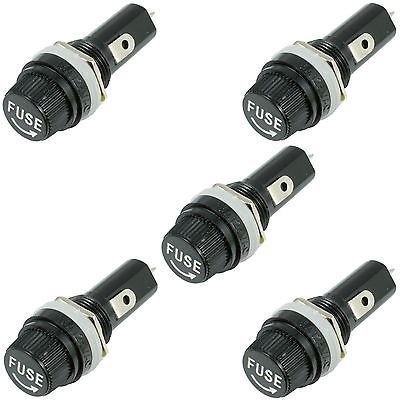 5 portafusibili per montaggio a pannello per fusibili in vetro da 6 x 30 mm 10 A 250 V