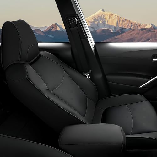 Image of AOMSAZTO Custom Fit Seat Covers for Toyota Corolla 2020 2021 2022 L,LE, Car Seat Cover Full Set Waterproof, Full Set Faux Leather Black