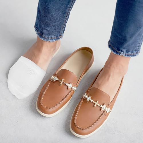 5 Pairs Women's Toe Socks for Mules Toe Toppers Cover No Show Liner Half Socks Invisible Footies Sock Seamless Grip Non Slip Invisibility Toes Cover Cotton Half Seamless Toes Sock Mules Low Cut2