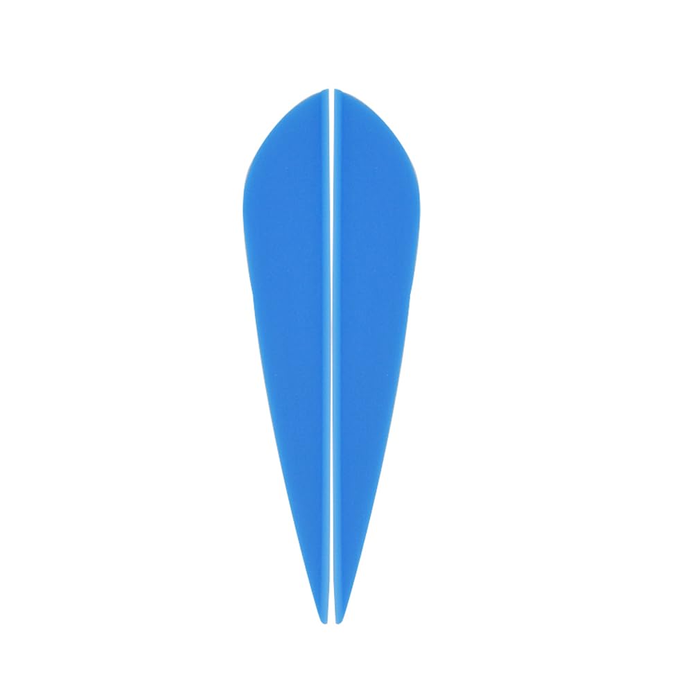 ZSHJG Hunting Arrow Plastic Feathers 3 Inches Fletching Plastic Vanes For DIY Arrows 100Pcs (Blue) - Image 4