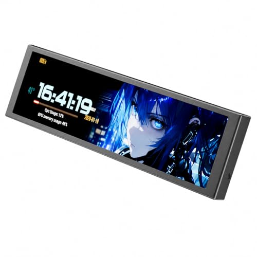 Image of upHere 9.2'' Secondary Monitor IPS LCD Screen PC Secondary Monitor USB PC Temperature Display Mini Screen with Hardware Monitoring & Custom Display for DIY PC Enthusiasts /Gaming /Sea View Chassis