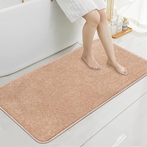 Rururug Bath Mat, Beige, Soft Microfibre Bathroom Mat, Bathroom Rug, Large 120 x 50 cm, Non-Slip, Washable - Image 2