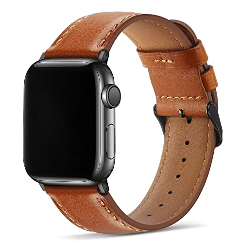 Tasikar Bands Compatible with Apple Watch Strap 42mm(Series 11/10) 41mm 40mm 38mm men Genuine Leather Replacement Bracelet Band Compatible with iWatch SE Series 11 10 9 8 7 6 5 4 3