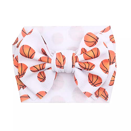 Image of Sarlonter Basketball 7" Bow Headwrap - Baby Girls upto 4 years
