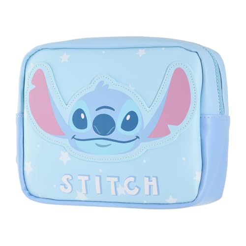 MINISO Disney Lilo and Stitch Makeup Bag Cosmetic Bag with Zipper Cute Pouches Beauty Organizer Travel Toiletry Bag for Girls Women and Disney Fan