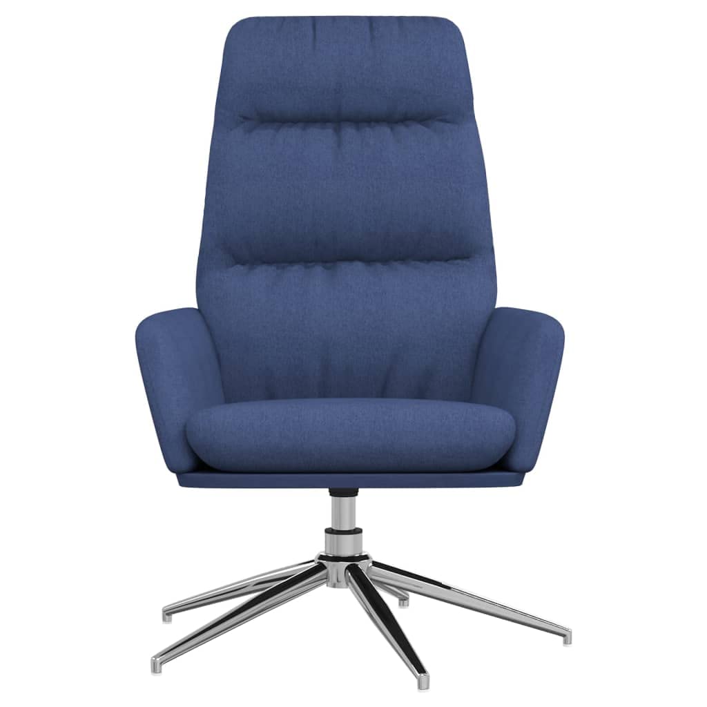Sedia Relax Blu in Tessuto con Braccioli Imbottita e Girevole 360 Gradi per Soggiorno, Salotto, Studio, Camera da Letto, Ufficio, Balcone, Ergonomica e Reclinabile