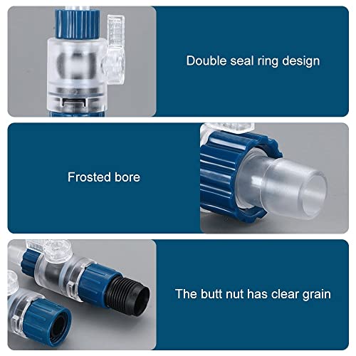Image of MiOYOOW Aquarium Hose Valve, Fish Tank Hose Connector Fishbowl Water Flow Control Valve with Quick Release Handle for Aquariums Fish Tanks