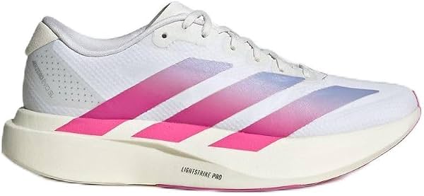 adidas Mujer Adizero EVO SL Woven W FTWR whiteLucid Fuchsia/Violet Tone 8 US