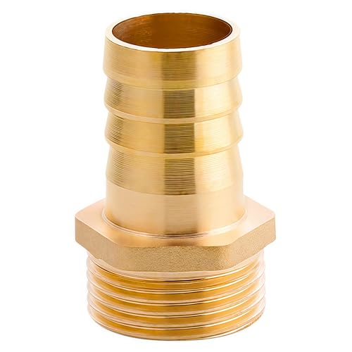 Messing Schlauchtülle G1(Ø32 5mm) Ag x 1 Tülle Schlauchnippel Verbinder 25mm Widerhaken x DN25 Rohradapter Schlauchtülle Verschraubung Gewindefitting Messing Fitting Anschlussstücke