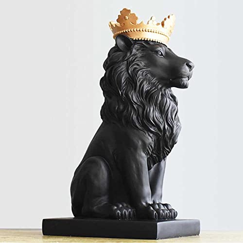 Image of The Artment your artistic apartment Regal Lion ShowPiece - Black Resin Art Materials Showpiece for Home Decor, House Warming Bedroom Living Room Office Restaurant Decoration Gifts Accessories