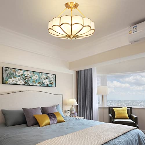 23Inch Tiffany Pendant Light Fixture 6-Light Semi Flush Mount Ceiling Light Vintage Chandeliers Light Handmade Glass Ceiling Lamp Fixture For Living Room Stairway Foyer Entryway #TOP6