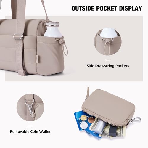Image of ROULENS Small Gym Bag for Women 2 Set Mini Gym Duffle Bag with Wet Compartment and Coin Wallet, Gym Tote Bag for Workout /Sport /Travel