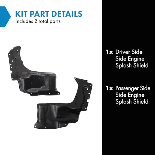 Image of TRQ Engine Splash Shield Driver & Passenger Side Compatible with 2009-2013 Toyota Corolla TO1228153 TO1228154