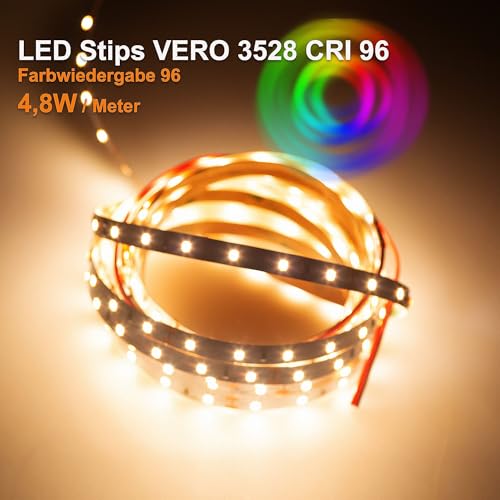 Mextronic LED Strip VERO Warm White (3000K) CRI 96 24W 5m 24V IP20 - Image 2