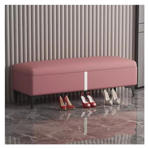 Banc de lit relevable haut de gamme en tissu rose pour décoration chic