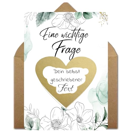Gutschein zum selber Ausfüllen mit Rubbelaufkleber | Eine wichtige Frage | Karte zum selbst Beschriften | Geburtstagskarte | Geschenke für Frauen, Freundin | Kinogutschein, Reisegutschein