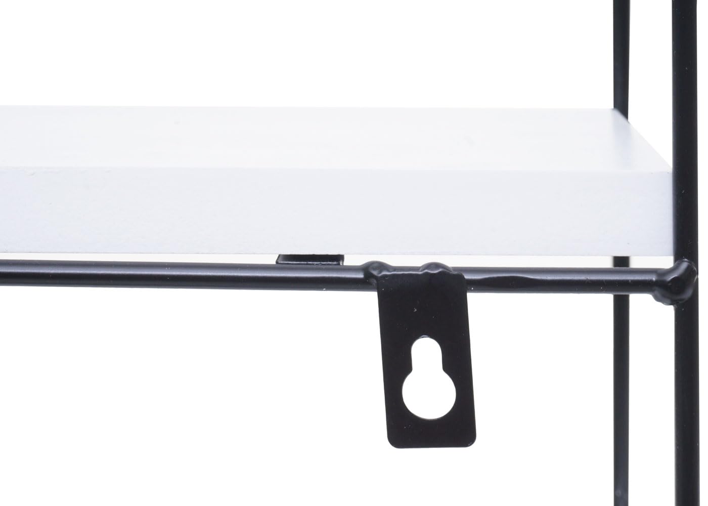 Mendler Regał ścienny HWC-K76, regał wiszący, 4 półki, metal, lite drewno, 45 x 45 x 11 cm, kolor biały