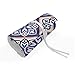 Produktbild ABAKUHAUS Orient Mäppchen Rollenhalter, Vintage Blumen Rhombuses, langlebig und tragbar Segeltuch Stiftablage Organizer, 72 Schlaufen, Violet Blue Coconut