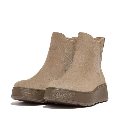 FitFlop womens F-mode Suede Flatform Chelsea Boots 2-tone Elastic