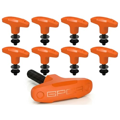 Image of GPCA Quick Release Hardtop Bolts M8 25mm Thumbscrew for Ford Bronco | Hardtop Removal, Bronco Accessories, Cargo Tie Down, GP Anchor PRO w /o Nut (8PC, Orange)