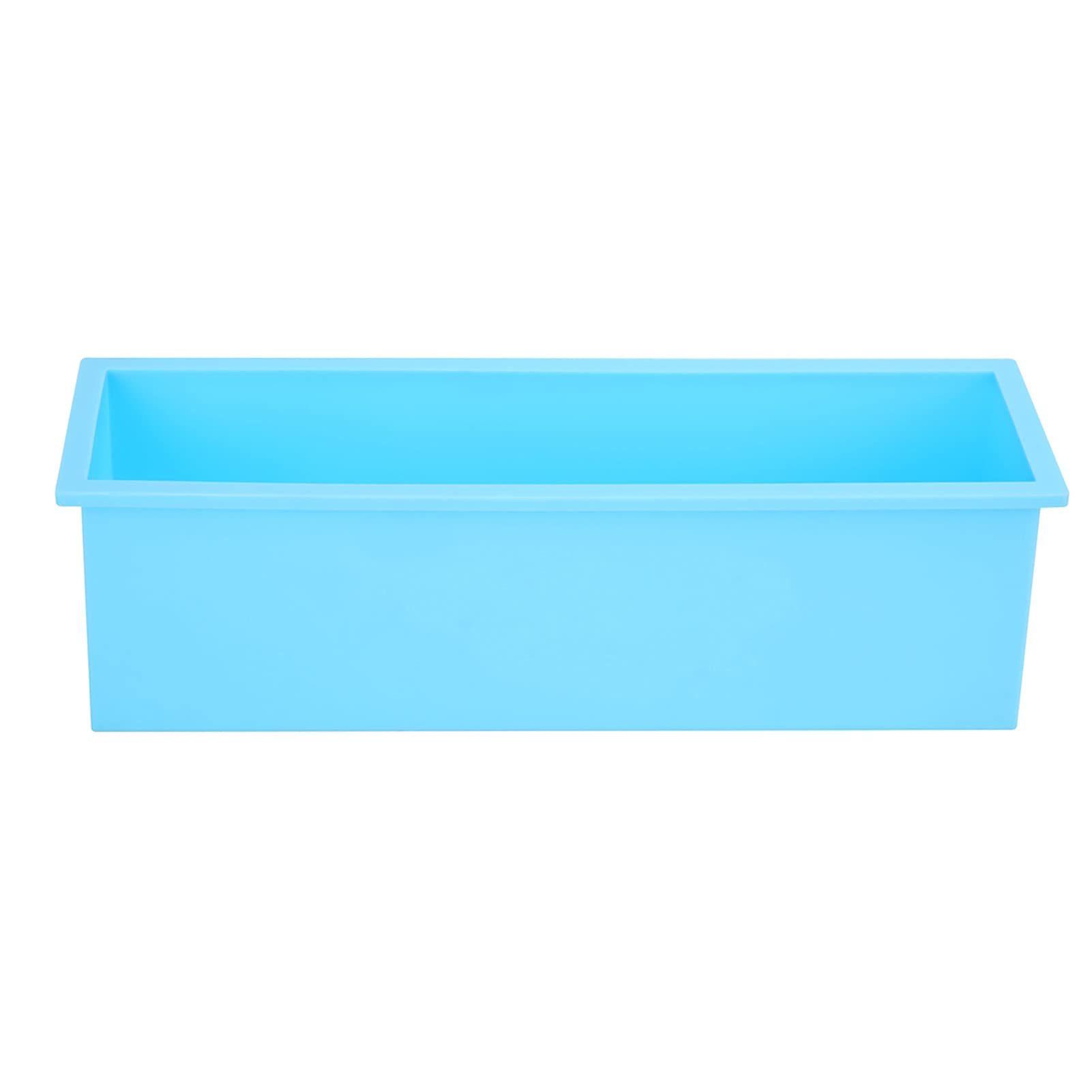 1200ML Rectangle Silicone Soap mo ld DIY Mould Making Box Tool Non Stick (Sky Blue)